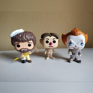 Funko Pop Lot Of 3 Random Icon Characters -Pennywise, Bob Ross, Cavity Sam-Loose